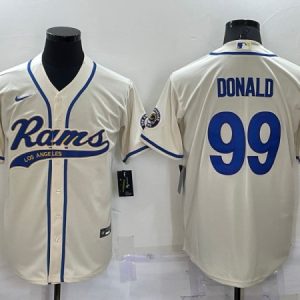 Men Los Angeles Rams #99 Aaron Donald Bone Cool Base Stitched Baseball Jersey