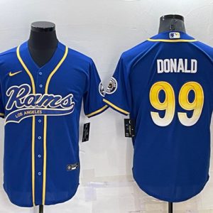 Men Los Angeles Rams #99 Aaron Donald Royal Cool Base Stitched Baseball Jersey