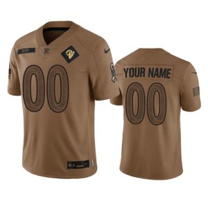 Men Los Angeles Rams Active Player Custom 2023 Brown Salute To Setvice Limited Football Stitched Jersey