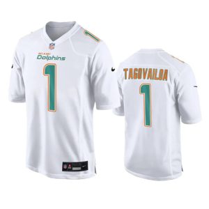 Men Miami Dolphins #1 Tua Tagovailoa White Fashion Vapor Untouchable Football Stitched Jersey