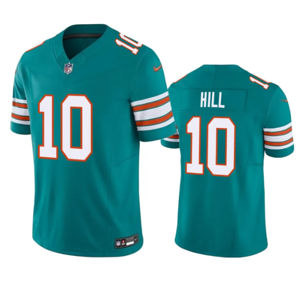 Men Miami Dolphins #10 Tyreek Hill Aqua 2023 F.U.S.E Vapor Limited Stitched Football Jersey