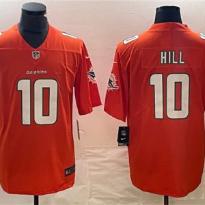 Men Miami Dolphins #10 Tyreek Hill Orange Vapor Untouchable Limited Football Stitched Jersey