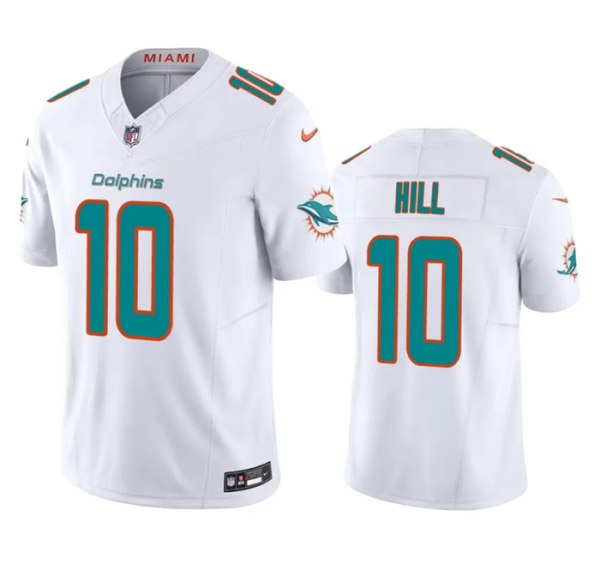 Men Miami Dolphins #10 Tyreek Hill White 2023 F.U.S.E Vapor Limited Stitched Football Jersey