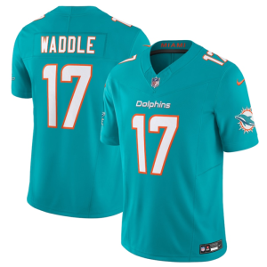 Men Miami Dolphins #17 Jaylen Waddle Aqua 2023 F.U.S.E Vapor Limited Stitched Football Jersey