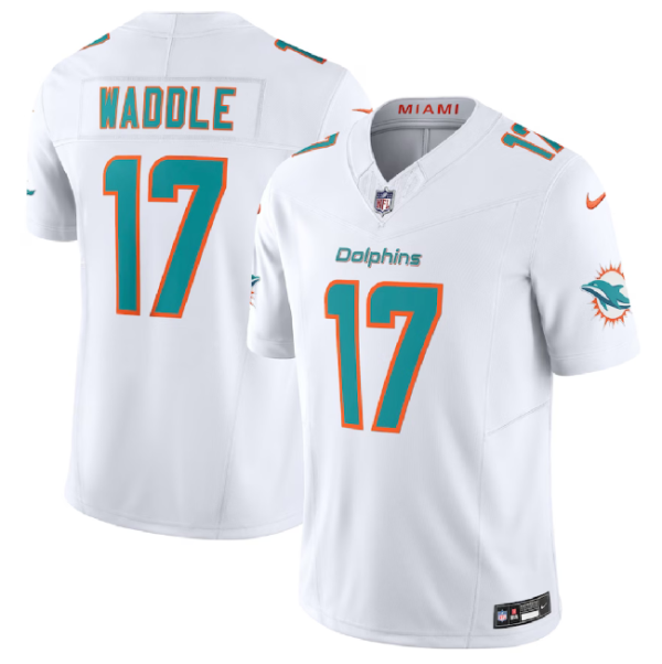 Men Miami Dolphins #17 Jaylen Waddle White 2023 F.U.S.E Vapor Limited Football Stitched Jersey