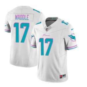 Men Miami Dolphins #17 Jaylen Waddle White 2023 F.U.S.E Vapor Limited Football Stitched Jersey