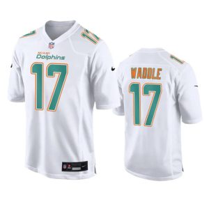 Men Miami Dolphins #17 Jaylen Waddle White Fashion Vapor Untouchable Football Stitched Jersey