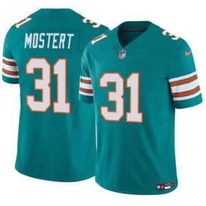 Men Miami Dolphins #31 Raheem Mostert Aqua 2023 F.U.S.E Alternate Vapor Limited Football Stitched Jersey