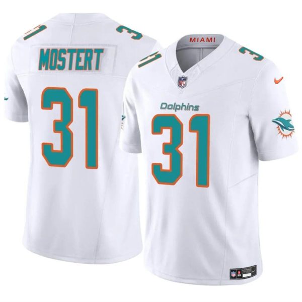 Men Miami Dolphins #31 Raheem Mostert White 2023 F.U.S.E Alternate Vapor Limited Football Stitched Jersey