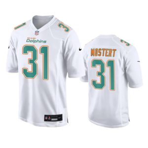 Men Miami Dolphins #31 Raheem Mostert White Fashion Vapor Untouchable Football Stitched Jersey