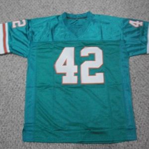 Men Miami Dolphins #42 Paul Warfield Teal Stitched Football Jersey