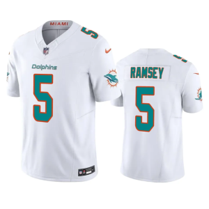 Men Miami Dolphins #5 Jalen Ramsey White 2023 F.U.S.E Vapor Limited Stitched Football Jersey