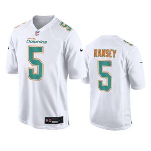 Men Miami Dolphins #5 Jalen Ramsey White Fashion Vapor Untouchable Football Stitched Jersey