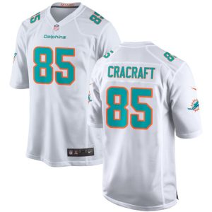 Men Miami Dolphins #85 River Cracraft White Football Stitched Game Jersey