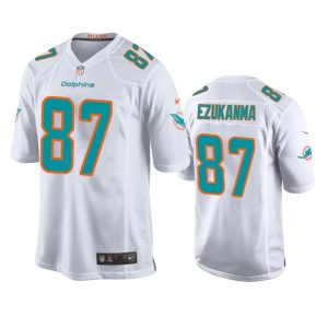 Men Miami Dolphins #87 Erik Ezukanma White Stitched Football Game Jersey