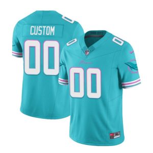 Men Miami Dolphins Active Player Custom Aqua 2023 F.U.S.E Vapor Limited Football Stitched Jersey