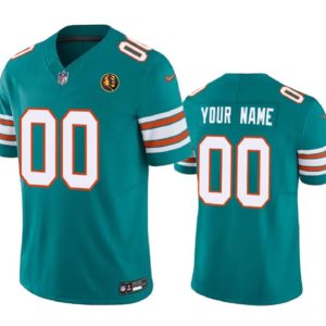 Men Miami Dolphins Active Player Custom Aqua 2023 F.U.S.E. Alternate With John Madden Patch Vapor Limited Football Stitched Jersey