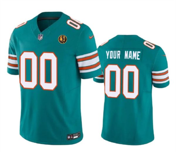 Men Miami Dolphins Active Player Custom Aqua 2023 F.U.S.E. Alternate With John Madden Patch Vapor Limited Football Stitched Jersey