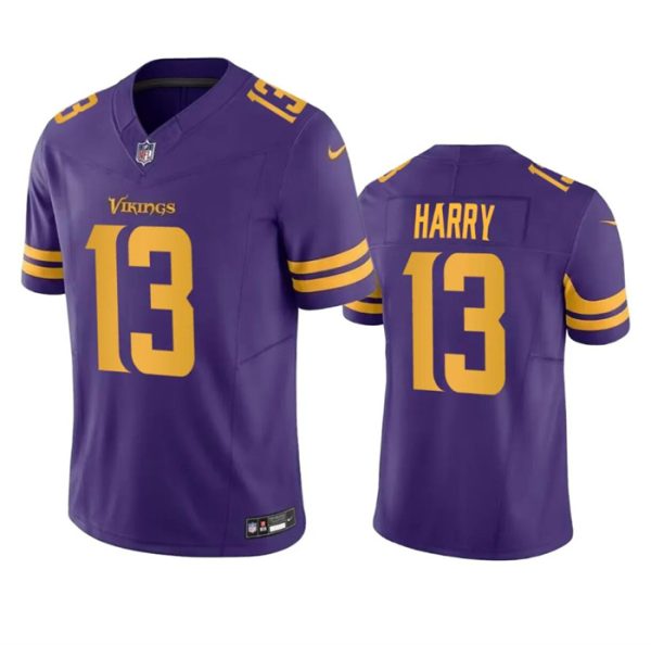 Men Minnesota Vikings #13 N'Keal Harry Purple 2023 F.U.S.E. Color Rush Limited Football Stitched Jersey