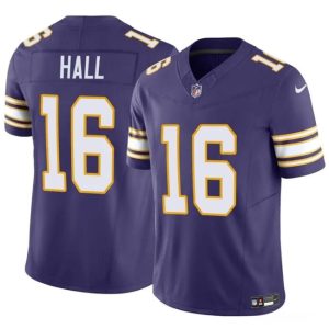 Men Minnesota Vikings #16 Jaren Hall Purple 2023 F.U.S.E. Vapor Untouchable Throwback Limited Football Stitched Jersey