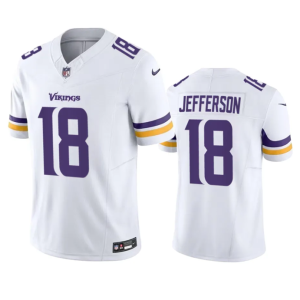 Men Minnesota Vikings #18 Justin Jefferson White 2023 F.U.S.E. Vapor Untouchable Stitched Jersey