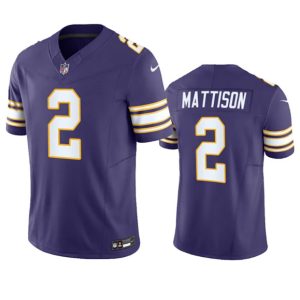 Men Minnesota Vikings #2 Alexander Mattison Purple 2023 F.U.S.E. Vapor Untouchable Stitched Jersey