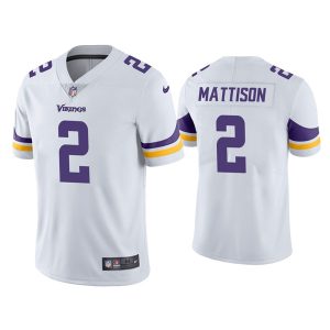 Men Minnesota Vikings #2 Alexander Mattison White Vapor Untouchable Limited Stitched Jersey