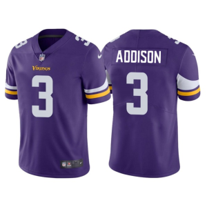 Men Minnesota Vikings #3 Jordan Addison Purple 2023 Draft Vapor Untouchable Limited Stitched Jersey