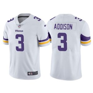 Men Minnesota Vikings #3 Jordan Addison White Vapor Untouchable Stitched Jersey