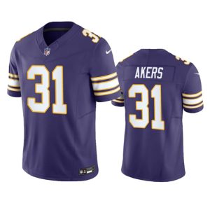 Men Minnesota Vikings #31 Cam Akers Purple 2023 F.U.S.E. Vapor Throwback Limited Stitched Jersey