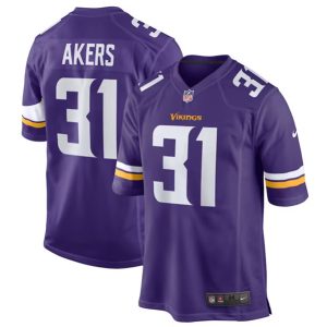 Men Minnesota Vikings #31 Cam Akers Purple Stitched Game Jersey