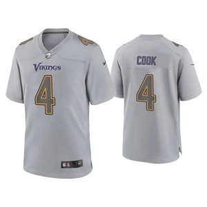 Men Minnesota Vikings #4 Dalvin Cook Gray Atmosphere Fashion Stitched Game Jersey