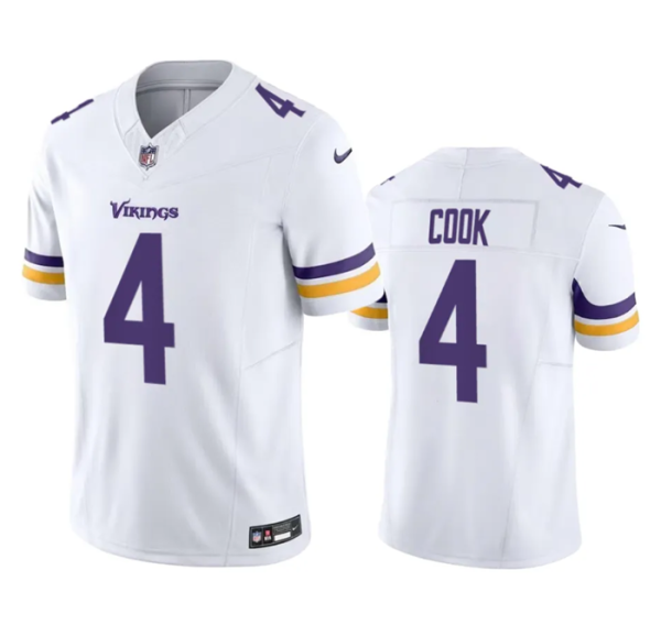 Men Minnesota Vikings #4 Dalvin Cook White 2023 F.U.S.E. Vapor Untouchable Stitched Jersey