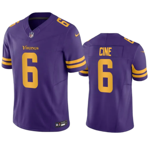 Men Minnesota Vikings #6 Lewis Cine Purple 2023 F.U.S.E. Color Rush Stitched Jersey