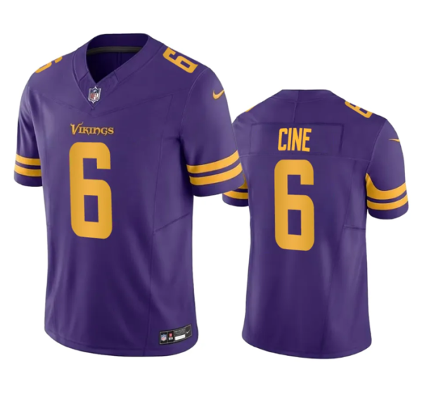 Men Minnesota Vikings #6 Lewis Cine Purple 2023 F.U.S.E. Color Rush Stitched Jersey