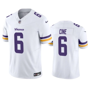 Men Minnesota Vikings #6 Lewis Cine White 2023 F.U.S.E. Vapor Untouchable Stitched Jersey