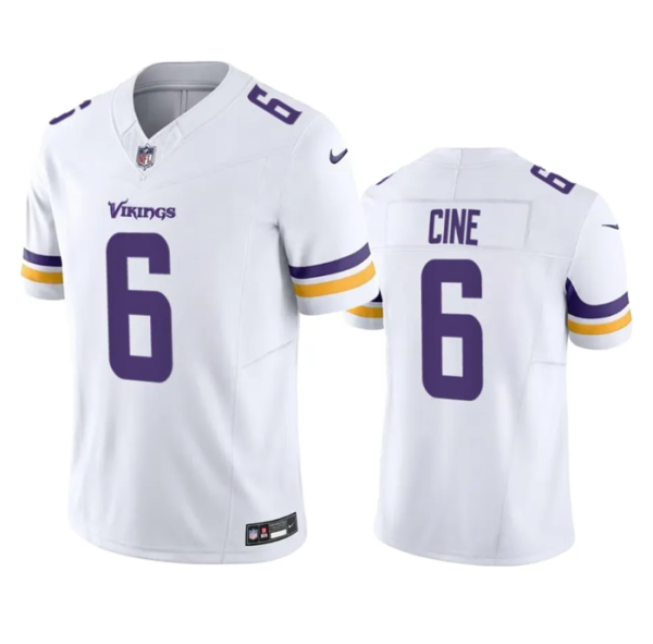 Men Minnesota Vikings #6 Lewis Cine White 2023 F.U.S.E. Vapor Untouchable Stitched Jersey