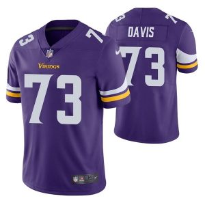 Men Minnesota Vikings #73 Jesse Davis Purple Vapor Untouchable Stitched Jersey