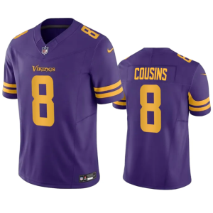 Men Minnesota Vikings #8 Kirk Cousins Purple 2023 F.U.S.E. Color Rush Stitched Jersey