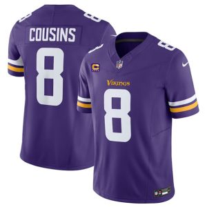 Men Minnesota Vikings #8 Kirk Cousins Purple 2023 F.U.S.E. With 4-Star C Patch Vapor Untouchable Limited Football Stitched Jersey