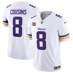 Men Minnesota Vikings #8 Kirk Cousins White 2023 F.U.S.E. With 4-Star C Patch Vapor Untouchable Limited Football Stitched Jersey