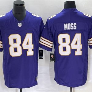 Men Minnesota Vikings #84 Randy Moss Purple 2023 F.U.S.E. Vapor Untouchable Limited Stitched Jersey