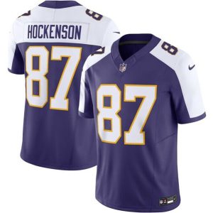 Men Minnesota Vikings #87 T.J. Hockenson Purple 2023 F.U.S.E. Vapor Limited Stitched Jersey