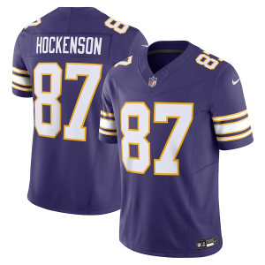 Men Minnesota Vikings #87 T.J. Hockenson Purple 2023 F.U.S.E. Vapor Untouchable Stitched Jersey