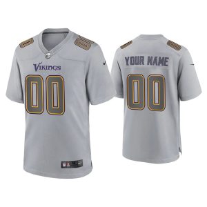 Men Minnesota Vikings Active Player Custom Gray Atmosphere Fashion Stitched Game Jersey