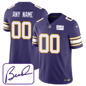 Men Minnesota Vikings Active Player Custom Purple 2023 F.U.S.E. Bud Grant patch Limited Stitched Jersey