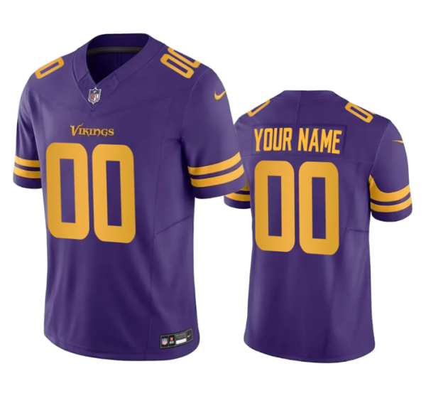 Men Minnesota Vikings Active Player Custom Purple 2023 F.U.S.E. Color Rush Stitched Jersey