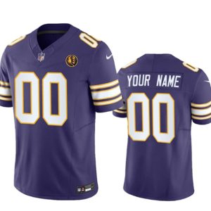 Men Minnesota Vikings Active Player Custom Purple 2023 F.U.S.E. Throwback With John Madden Patch Vapor Limited Football Stitched Jersey