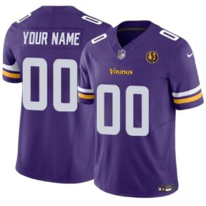 Men Minnesota Vikings Active Player Custom Purple 2023 F.U.S.E. With John Madden Patch Vapor Limited Football Stitched Jersey