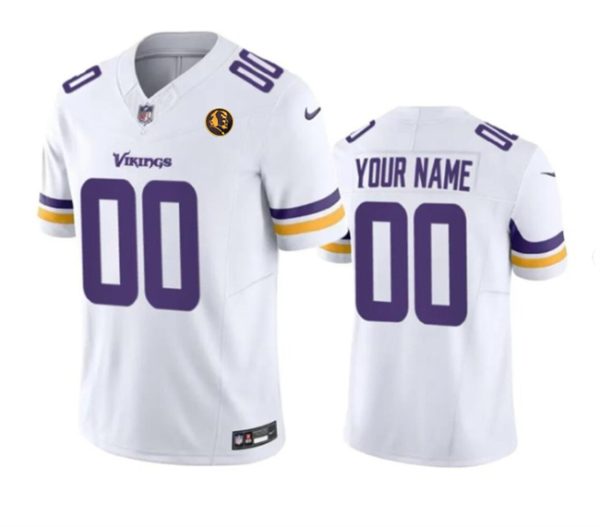 Men Minnesota Vikings Active Player Custom White 2023 F.U.S.E. With John Madden Patch Vapor Limited Football Stitched Jersey